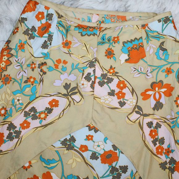 Etcetera 100% Silk Floral Skirt Asymmetrical Hem - Picture 10 of 12